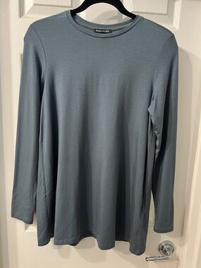 Eileen Fisher Crew Neck Long Sleeve Top - Slate